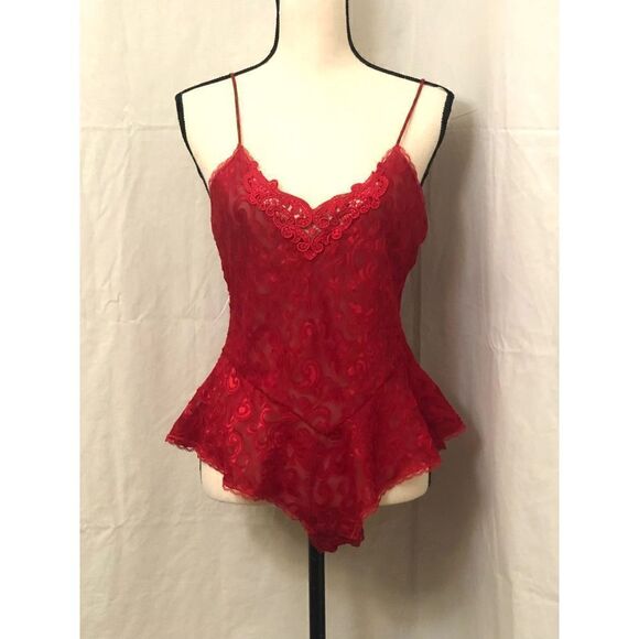 Vintage Lucie Ann 11 lace bodysuit lingerie size S - Picture 1 of 12